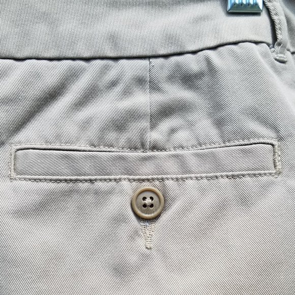 Lands' End Khaki Plain Front Cotton Blend Bermuda Shorts - Picture 6 of 13